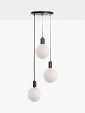 Tala triple pendant ceiling light graphite with three globe bulbs (British brand)