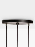 Tala triple pendant ceiling light graphite with three globe bulbs (British brand)