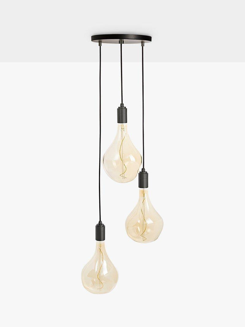 Tala triple pendant light with Voronoi II LED bulbs graphite (British brand)
