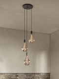 Tala triple pendant light with Voronoi II LED bulbs graphite (British brand)