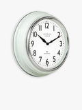 Lascelles retro wall clock 35cm pastel green, UK version