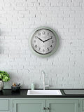 Lascelles retro wall clock 35cm pastel green, UK version