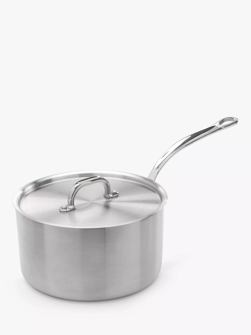 Samuel Groves tri-ply stainless steel saucepan with lid 20cm (British brand)