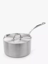 John Lewis Samuel Groves Tri-Ply Stainless Steel Saucepan with Lid, 20cm- Buy online at McGrocer
