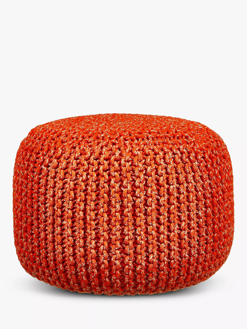 John Lewis Chunky Knitted Pouffe, Chlli
