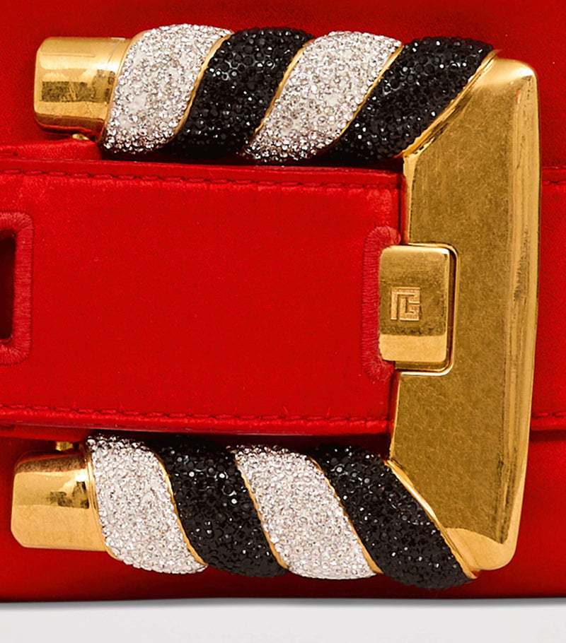 Balmain satin Anthem clutch bag zebra print, imported from the UK