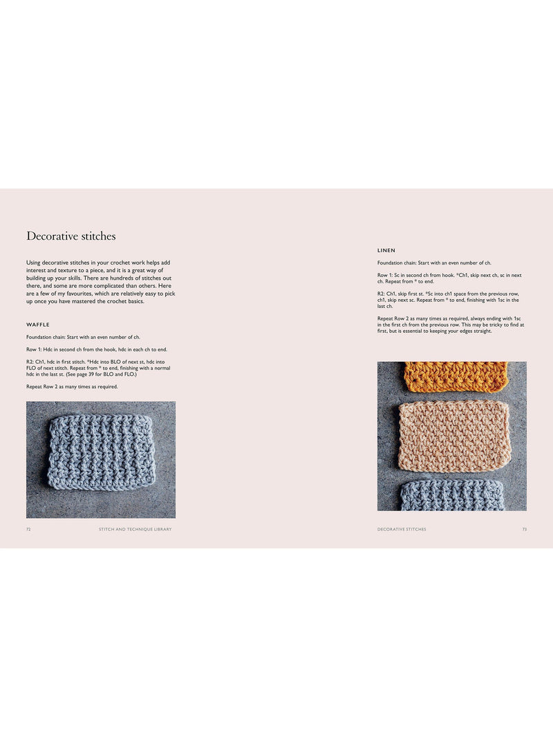 Crochet beginner book with illustrations and 15 projects (British brand)