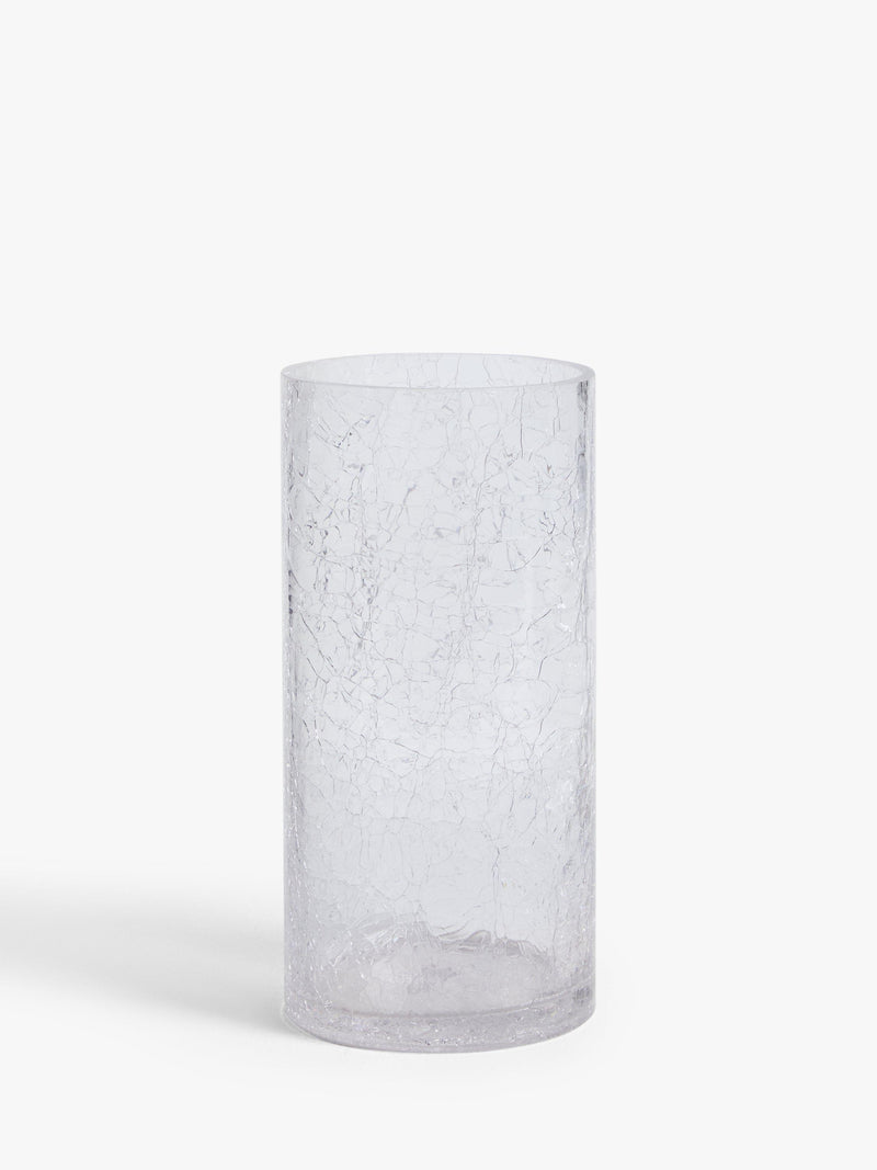John Lewis ANYDAY Crackle Cylinder Vase Clear, UK version