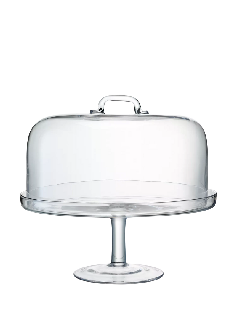LSA International clear glass domed cake stand 34.5cm (British brand)
