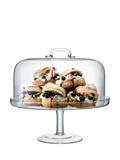 LSA International clear glass domed cake stand 34.5cm (British brand)