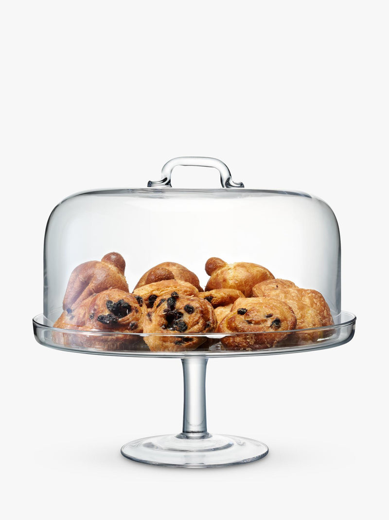 LSA International clear glass domed cake stand 34.5cm (British brand)