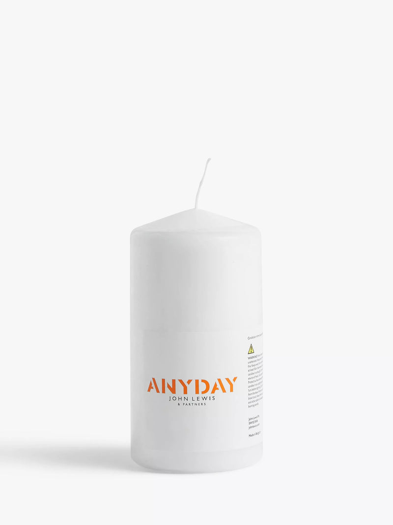 John Lewis white pillar candle 354g, UK version