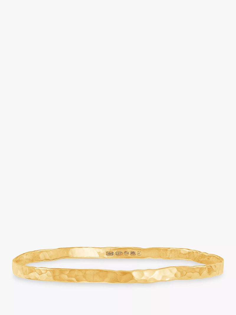Dower & Hall hammered gold bangle 6.2cm (British brand)