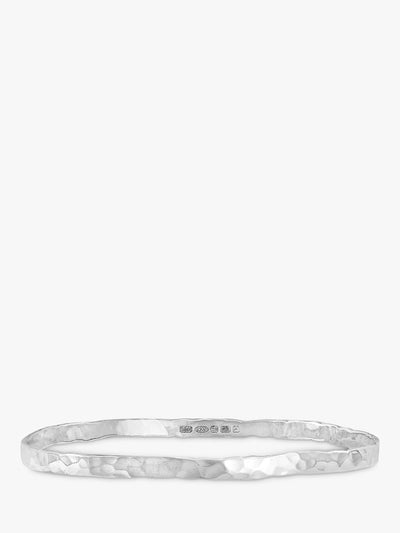 John Lewis Dower & Hall Hammered Nomad Bangle Silver Medium- Buy online at McGrocer