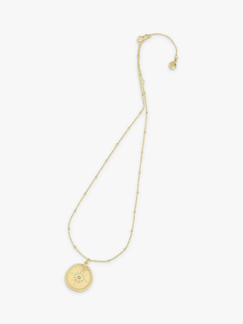 Dower & Hall compass necklace large true north 46cm, imported from the UK