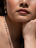 Dower & Hall drop earrings with freshwater pearl charm and 1.5cm hoop, UK version