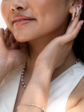 Dower & Hall silver pearl hoop earrings (British brand)