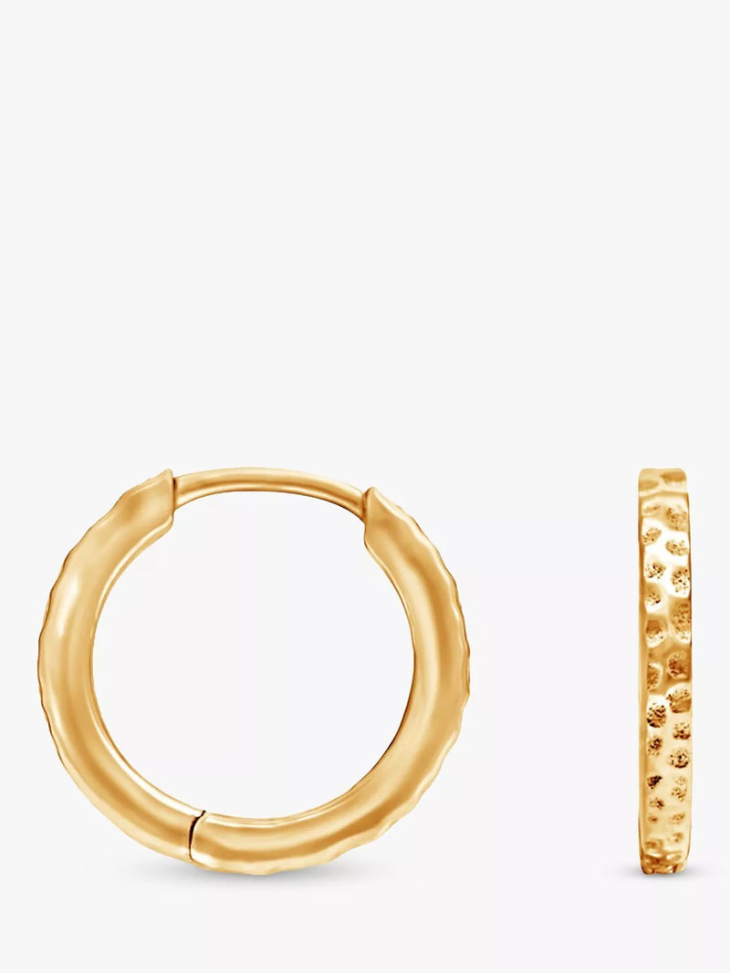 Dower & Hall large hammered hoop earrings 1.5cm (British brand)
