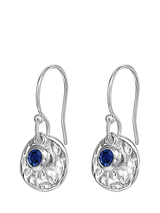 John Lewis Dower & Hall Textured Round Charm and Sapphire Twinkle Drop Earrings- Buy online at McGrocer
