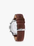 Tommy Hilfiger men's chronograph watch 44mm leather strap, imported from the UK