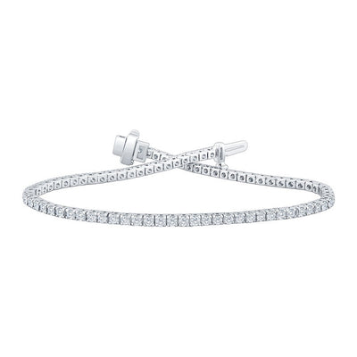 Costco UK Costco Round Brilliant Cut Diamond Tennis Bracelet 18ct White Gold Length 17.7cm- Buy online at McGrocer