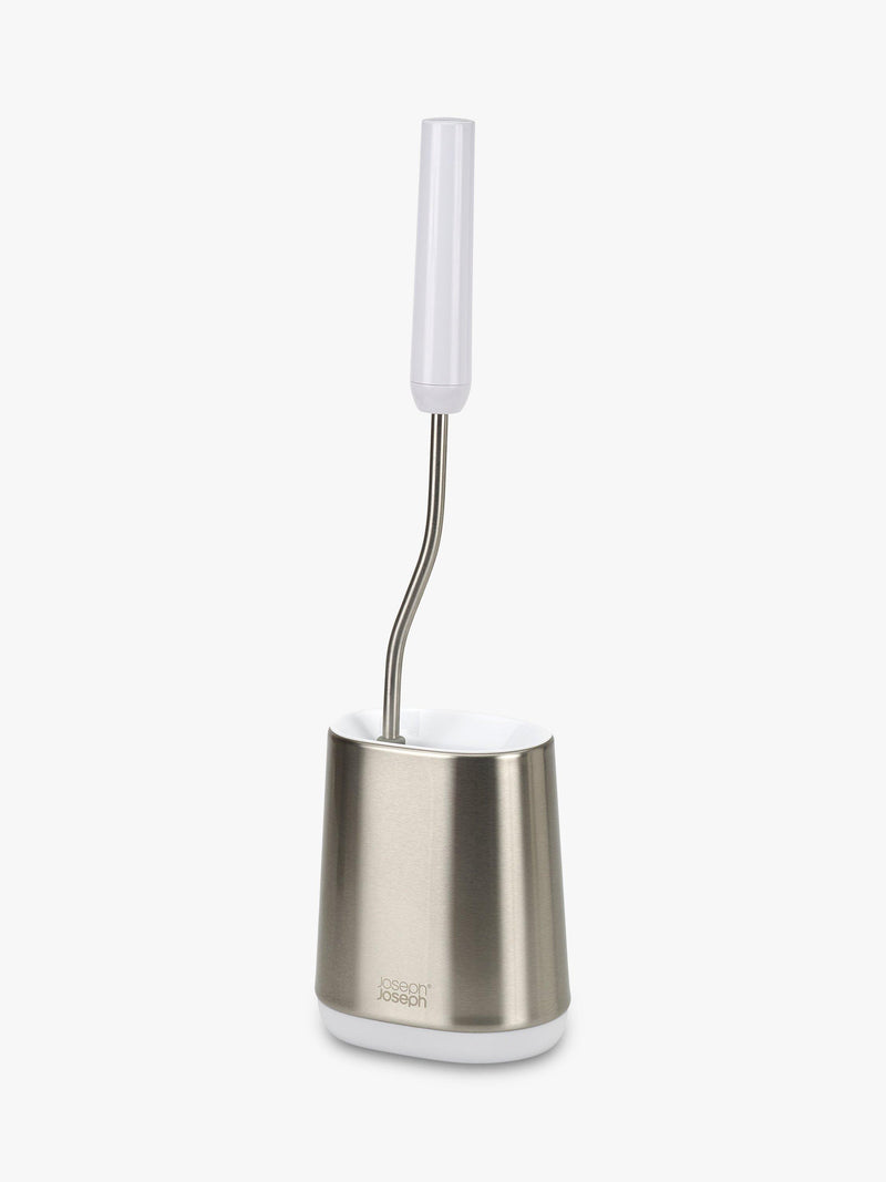 Joseph Joseph Flex Lite stainless steel toilet brush with flexible D-shaped head, UK version