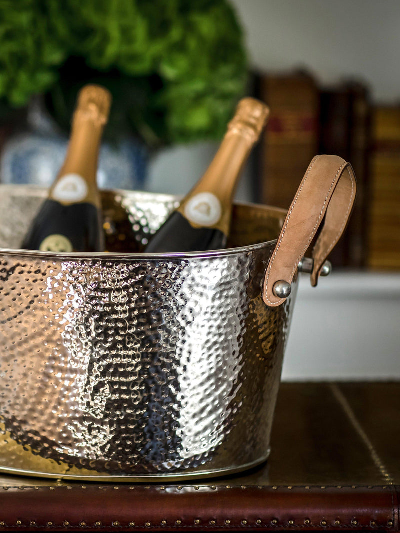 Culinary Concepts leather-handled champagne bath 6 bottle capacity, imported from the UK