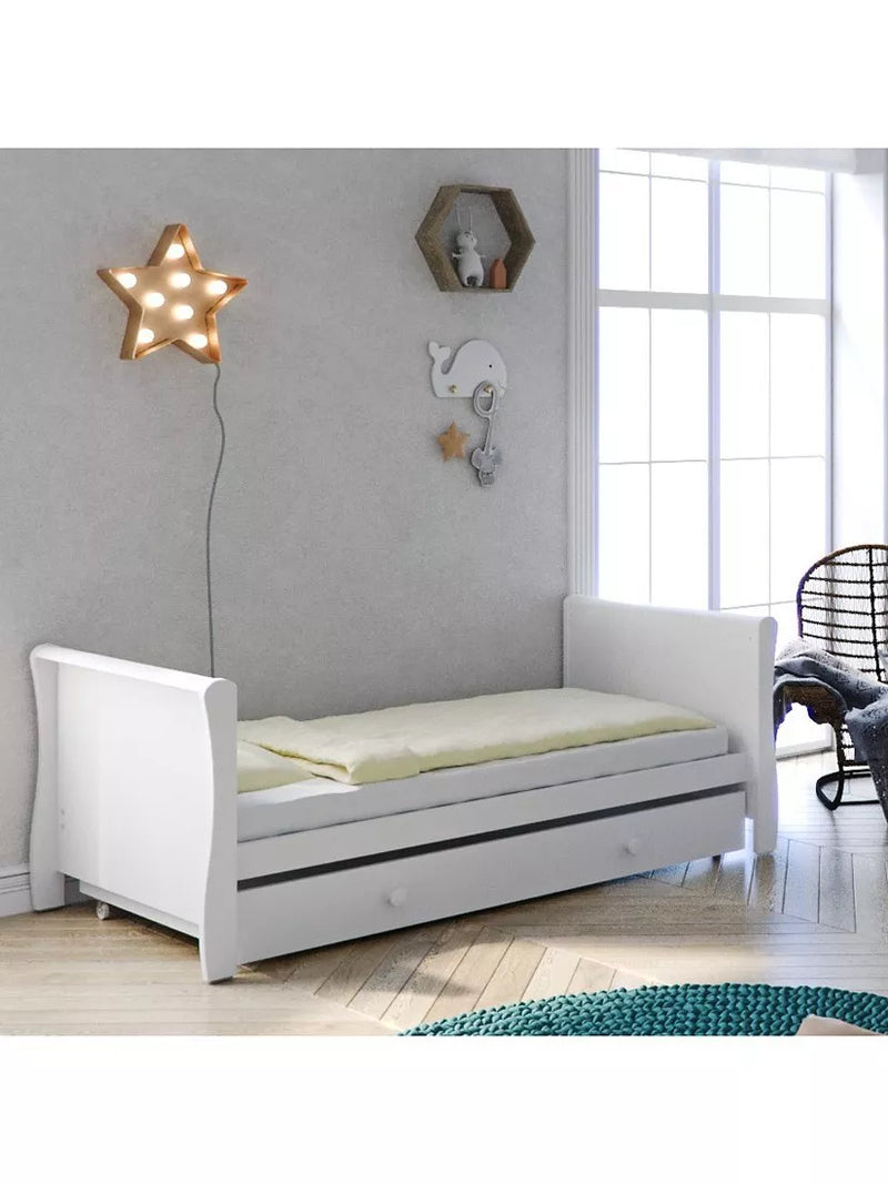Little Acorns white cot bed drawer, UK version