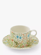 John Lewis Morris & Co. Spode Blackthorn Cup & Saucer, Green/Multi, 280ml- Buy online at McGrocer