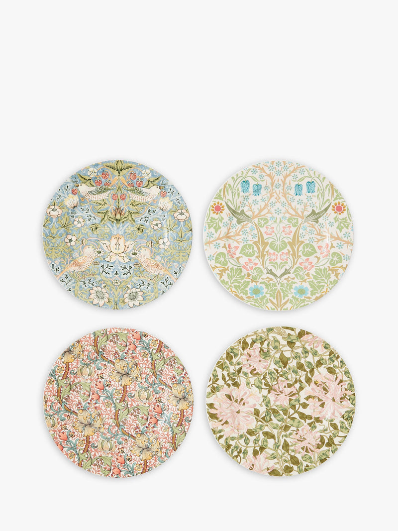 Morris & Co. Spode cake plates multi design 21.5cm set of 4, imported from the UK