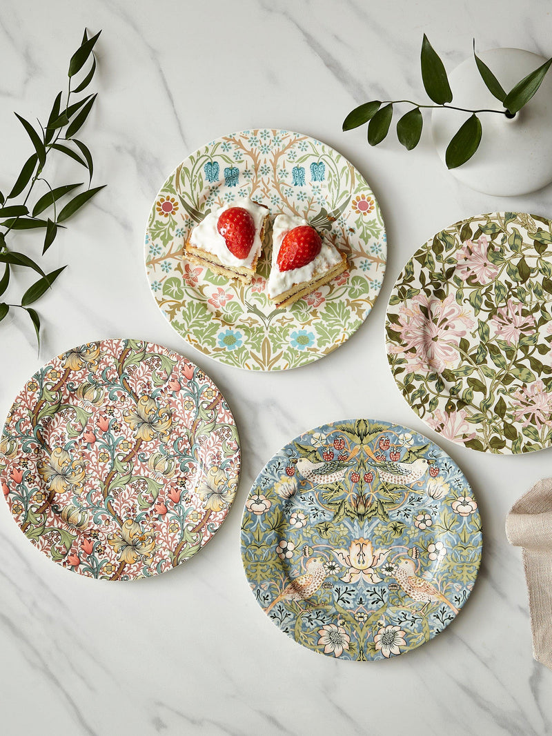 Morris & Co. Spode cake plates multi design 21.5cm set of 4, imported from the UK