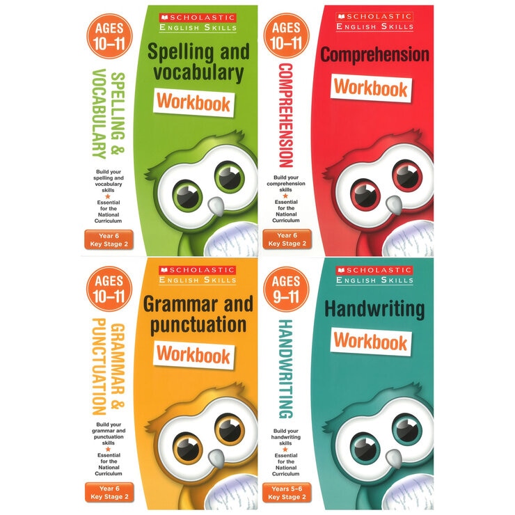 English skills 4 book pack for children ages 4-11 (British brand)
