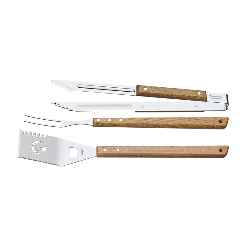 Tramontina 3-Piece BBQ Hardwood Tool Set - British product