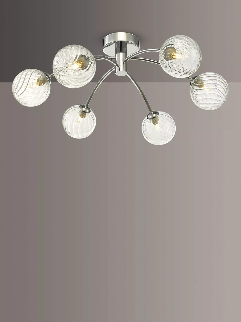 Där Izzy twisted glass ceiling light clear polished chrome - British product