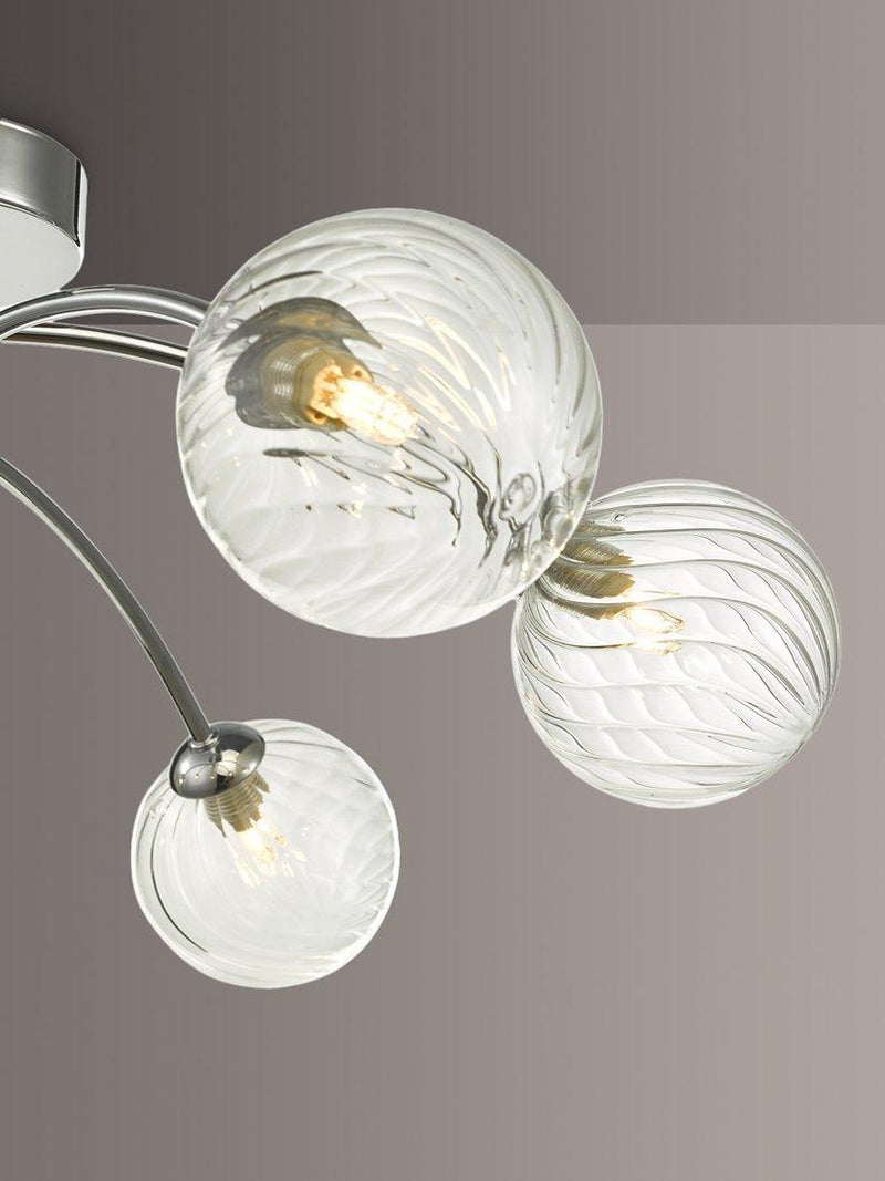 Där Izzy twisted glass ceiling light clear polished chrome - British product