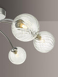 Där Izzy twisted glass ceiling light clear polished chrome - British product