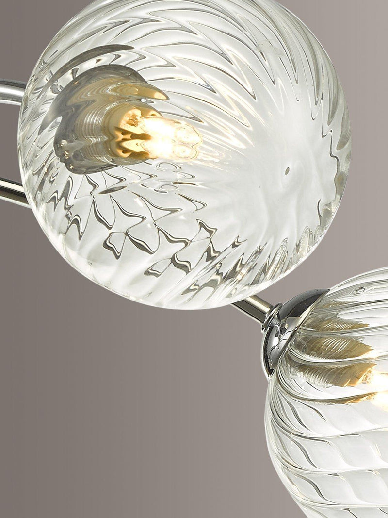 Där Izzy twisted glass ceiling light clear polished chrome - British product