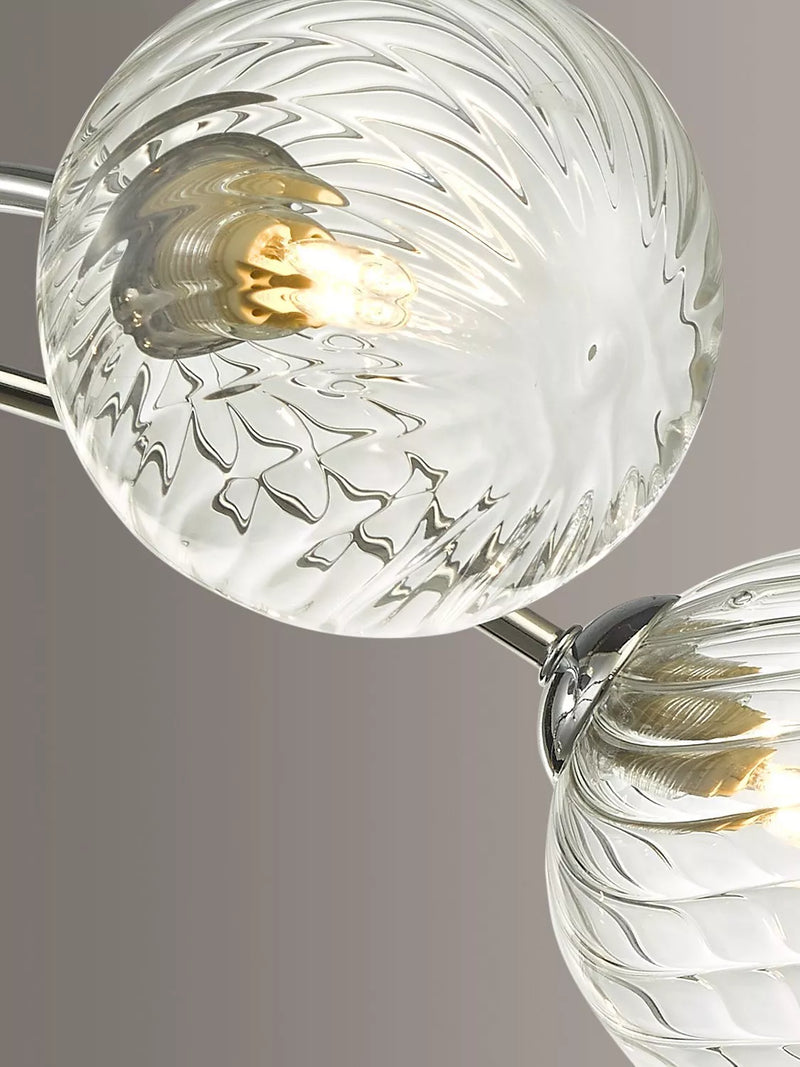 Där Izzy twisted glass ceiling light clear polished chrome - British product