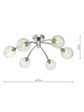 Där Izzy twisted glass ceiling light clear polished chrome - British product