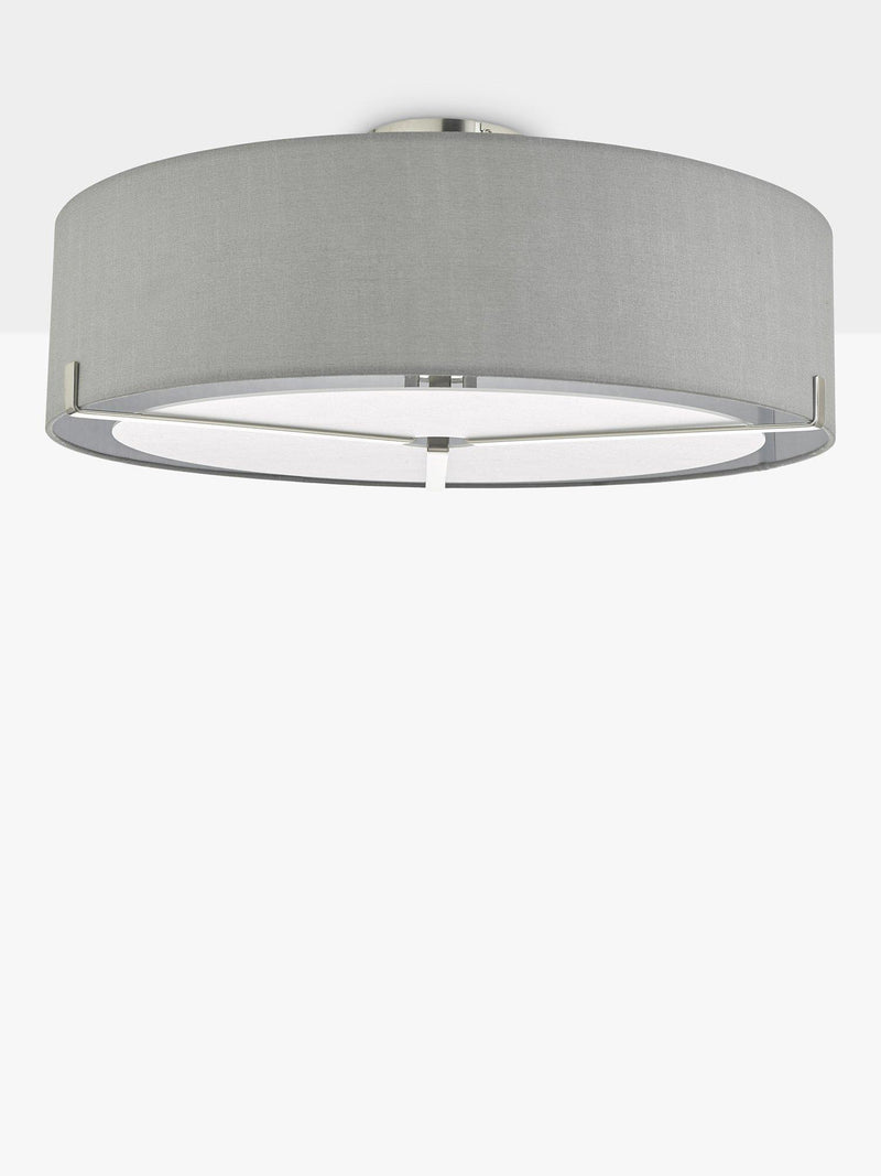Där diffuser semi flush ceiling light satin chrome, imported from the UK