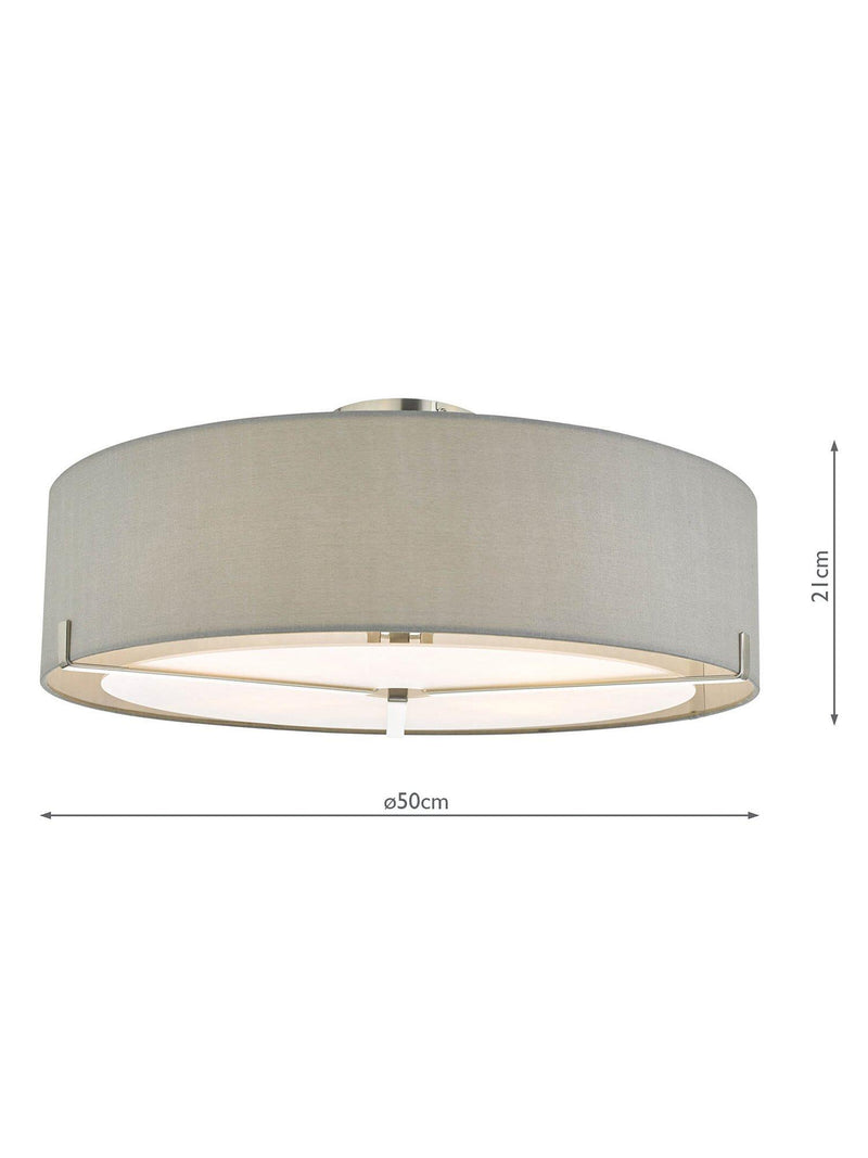 Där diffuser semi flush ceiling light satin chrome, imported from the UK