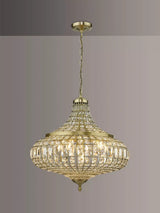 John Lewis Där Asmara Crystal Ceiling Light, Antique Brass- Buy online at McGrocer