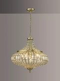 Där Asmara crystal ceiling light in antique brass - British product