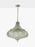 Där Asmara crystal ceiling light in antique brass - British product