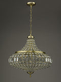 Där Asmara crystal ceiling light in antique brass - British product