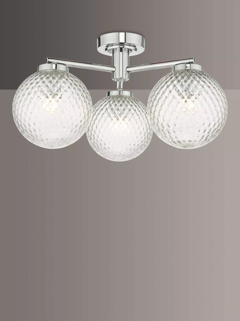 Där Wayne semi flush ceiling light polished chrome - British product