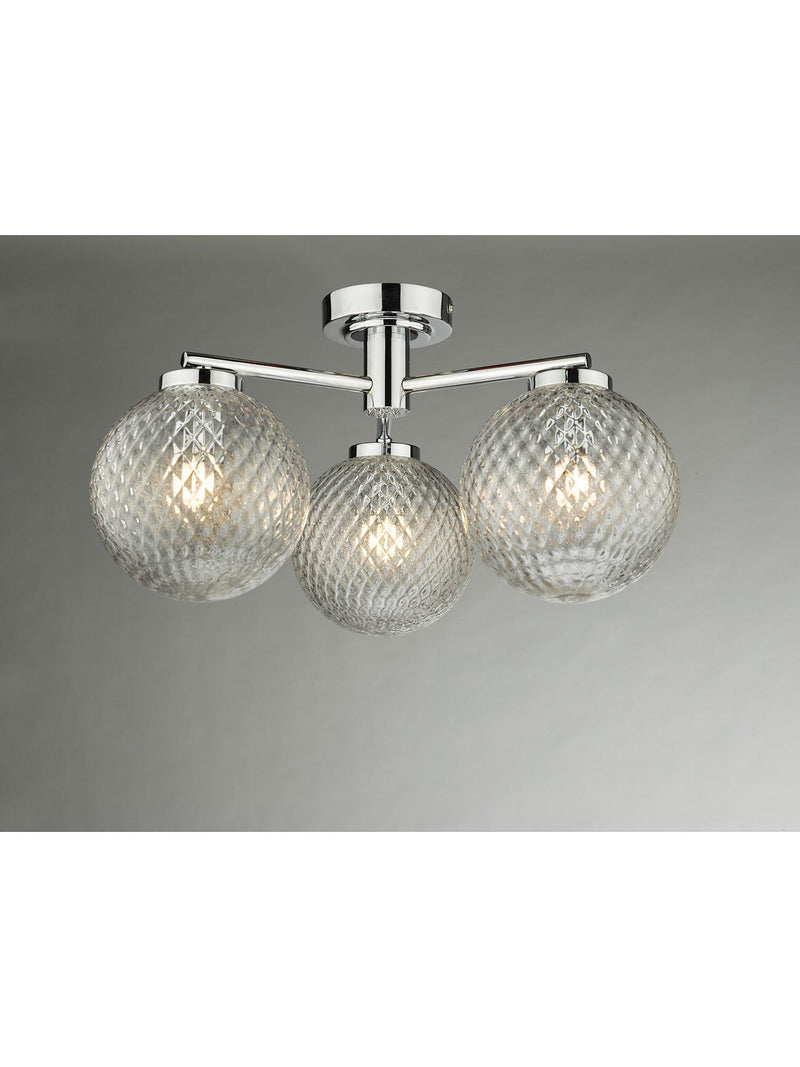 Där Wayne semi flush ceiling light polished chrome - British product