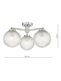Där Wayne semi flush ceiling light polished chrome - British product