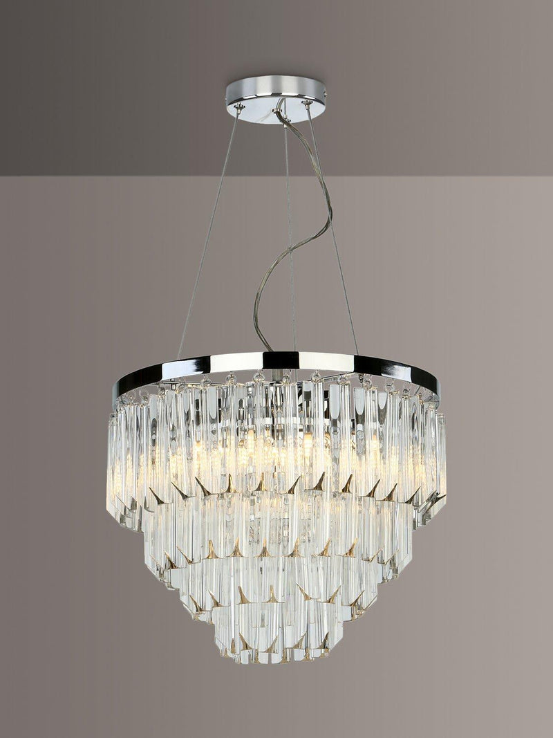 Art-Deco Crystal Chandelier Ceiling Light with Adjustable Height