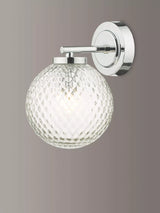 John Lewis Där Wayne Textured Glass Bathroom Wall Light, Clear/Polished Chrome H20 x W14 x D17cm- Buy online at McGrocer